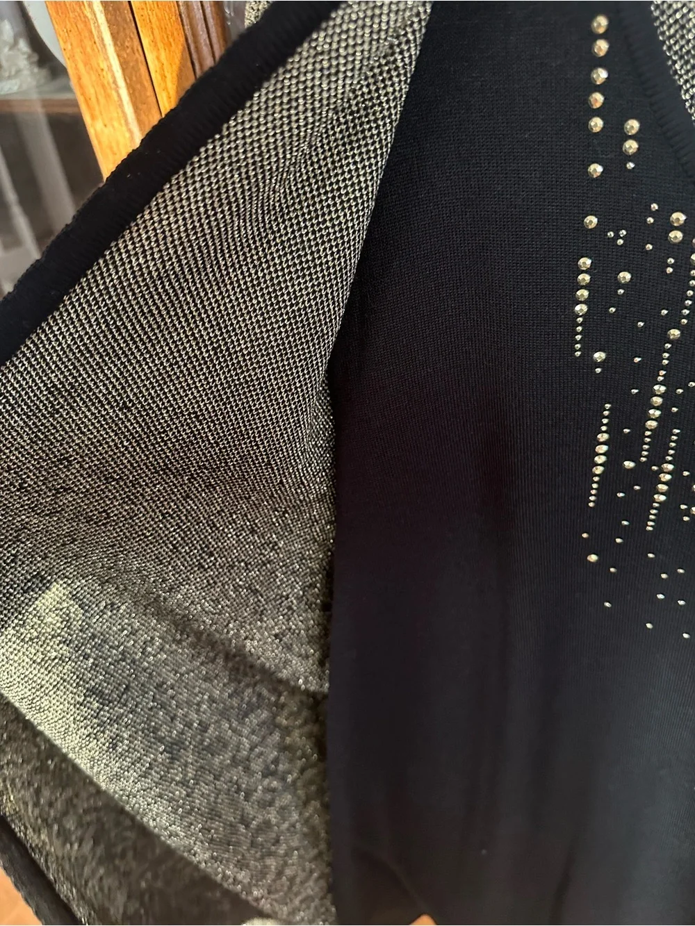 Alfred Dunner Black and Gold Ombre Leopard Open Cardigan